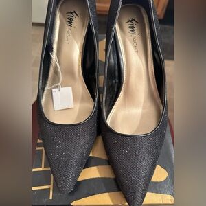 Elegant Black Glitter Heels